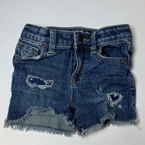 Cat & Jack Girls Blue Stretch Denim Distressed Shorts Size XS (4/5)